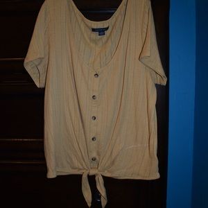 American eagle Mustard yellow shirt